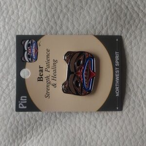 'Bear Strength & Honour' Pin Indigenous Design by Douglas Horne, Coast Salish